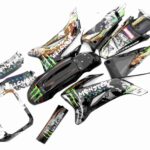 pitbike černé plasty TTR s polepy monster, Stomp, DemonX